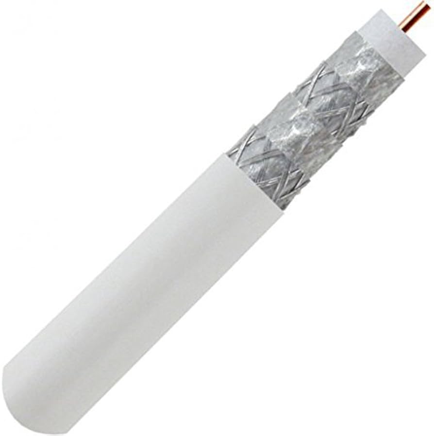 Cable Coaxial RG6-1000ft 96 Trenza White