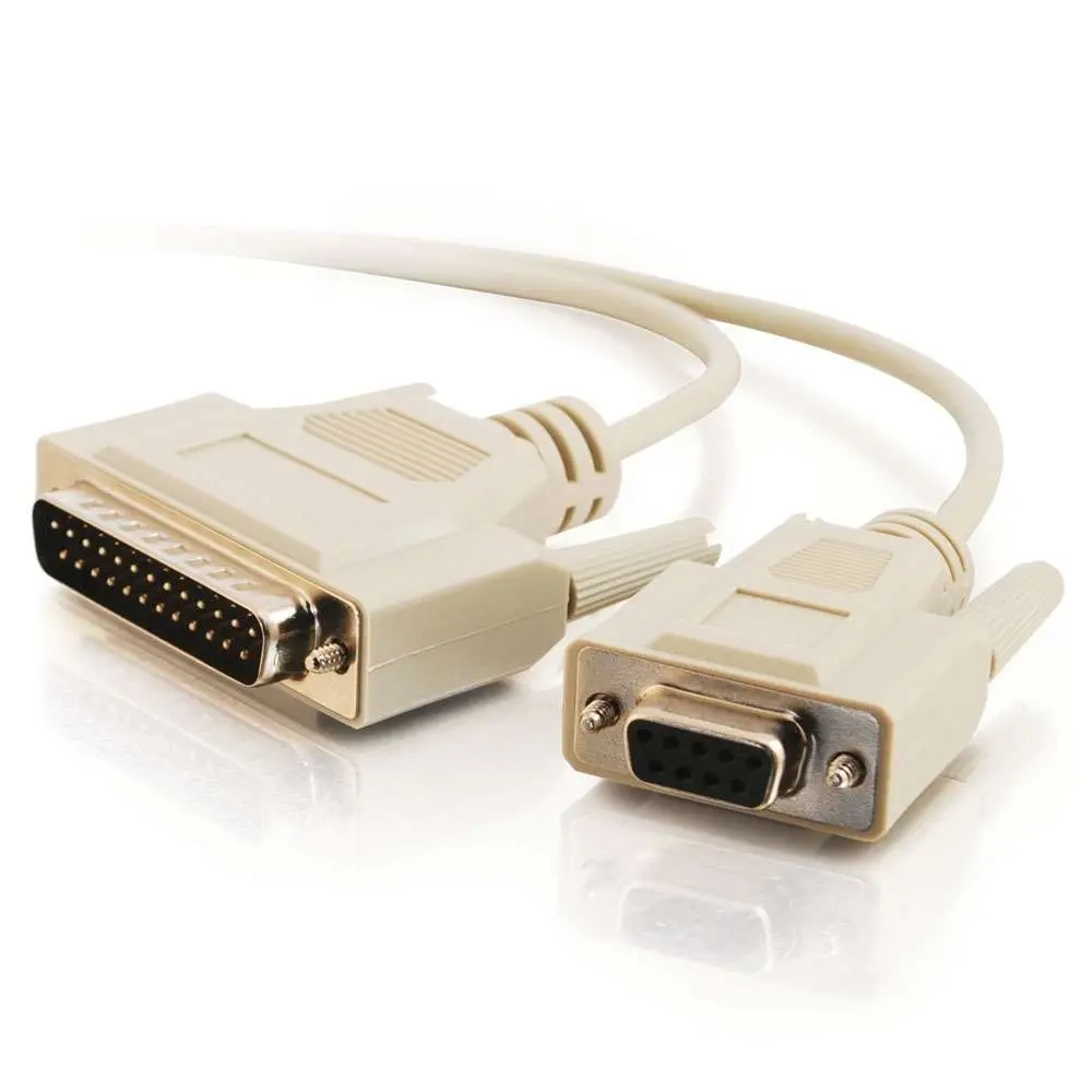 Cable Null Modem DB25M to DB9F 10ft