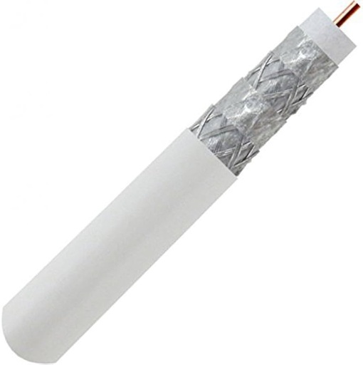 [RG6W] Cable Coaxial RG6-1000ft 96 Trenza White