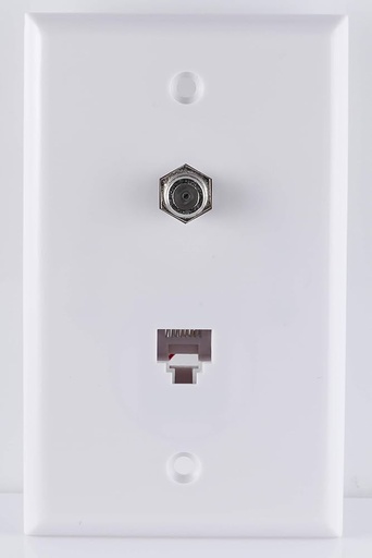 [70-0172] Tapa 1 F-Type Coax Connector, 1 Telephone Line